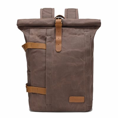 DE LAMASSU® Rolltop Laptop Rugzak 15,6 Inch – Canvas Backpack met Laptopvak – Waterafstotende Rugtas – Rugzak voor Werk, School en Reizen – Unisex