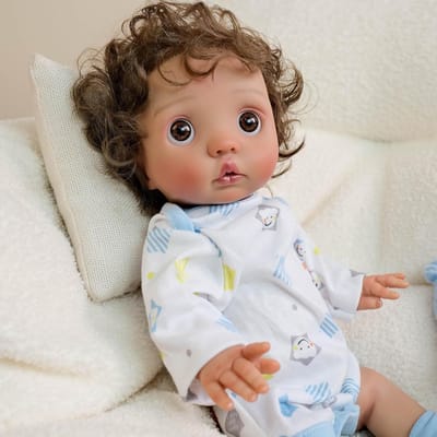 Babypop Zwart - Reborn pop Meisje - Spelen en Ontwikkelen - Volledig Vinyl Lichaam - 40 cm - Zwart