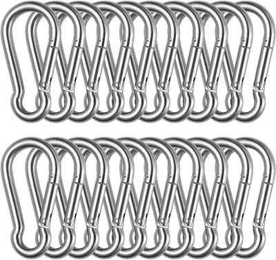 Robuuste Carabiner Haken Set van 12 Stuks voor Sleutelhangers, Kamperen, Vissen en Tenten