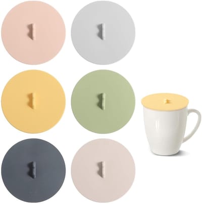 Dailygoods- Stofdeksels 6 stuks - Herbruikbaar siliconen - Luchtdichte sluiting - Geschikt voor kopjes/mokken - Temperatuurbestendig - Kleurrijke set - Deksel