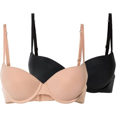 ESMARA Dames push-up beha's (Zwart/beige, 70A)
