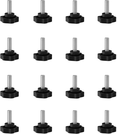 Set van 16 sterkopschroeven M4 – kartelschroeven met stergreep voor industriële toepassingen