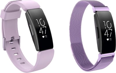 KELERINO. Siliconen en Milanees bandje geschikt voor Fitbit Inspire (HR) - Lila - Small