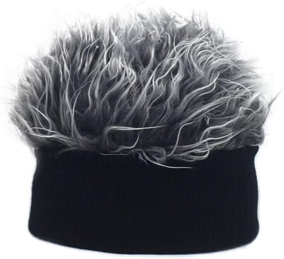 Halloween Unisex Spiked Haar Hoed met Verstelbare Rand, Grappige Fake Wig en Skully Beanie Caps voor Feestjes en Kostuums