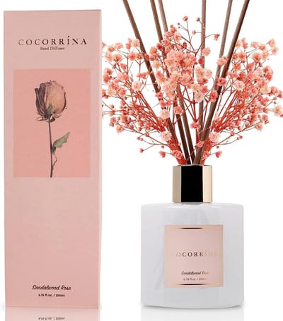 Sandelhout Rose Geurstokjes - 200ml - 8 Geurstokjes - 90 Dagen Langdurige Geurverspreiding - Geschikt voor iedere ruimte