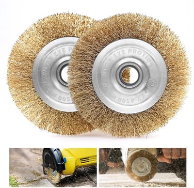 Allecto - Brass Brush Set - Onkruidborstel - Duurzaam en effectief - Goud - Vervangborstels - Voor tuin en terras - 2 stuks