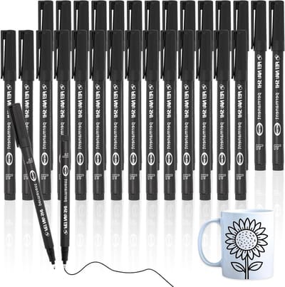 Set van 30 permanente markeerstiften, sneldrogend, waterbestendig en vlekbestendig, 0.6 mm fijne punt voor karton, glas, plastic, hout en metaal, perfect voor knutselen en hobbyprojecten
