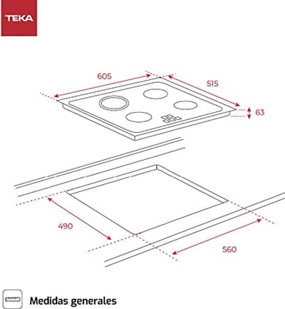 Teka TZ PRO 6420 Keramische kookplaat, 60 cm, 4 kookplaten, touch-bediening, kooktijdprogrammeur, kookstootfunctie, eenvoudig te installeren, kleur glas zwart