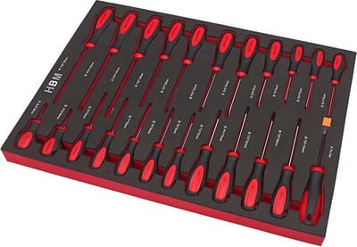 Professionele 23 Delige Schroevendraaierset Foam Inlay voor HBM Gereedschapswagen