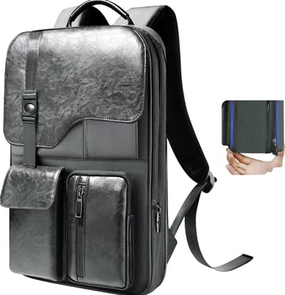 Slanke & Uitbreidbare Laptop Rugzak 15,6 Inch – Waterdichte Anti-Diefstal Laptop Rugtas, Zakelijke Business Rugzak voor Werk, Reizen en Dagelijks Gebruik voor Dames en Heren - Grijs