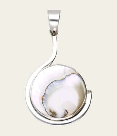 Zilveren Nautilus fragment schelp rond XL kettinghanger