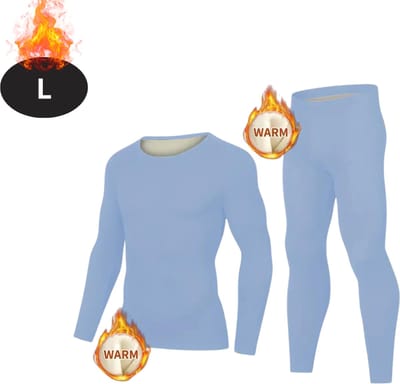Bovista Thermokleding Heren - Thermobroek - Thermoset - Thermolegging - Winter - Thermoshirt - Lichtblauw - L