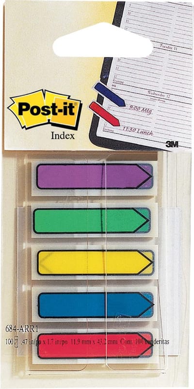 POST-IT IND PIJL 5KLEUR+DISP