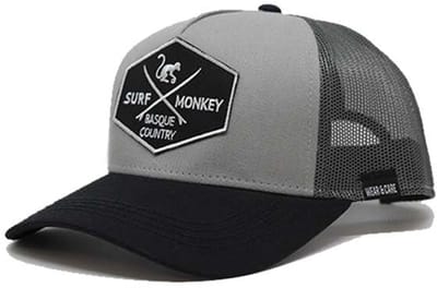 Surf Monkey - Trucker Cap - 5 Panel - One Size - Organisch Cotton - Zwart lood