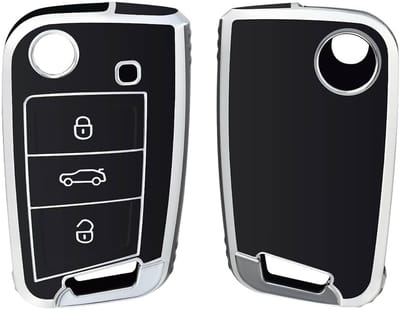 Autosleutel Hoesje geschikt voor Seat - Sleutelcover - TPU Cover Sleutelhoes - Accessoires - zwart