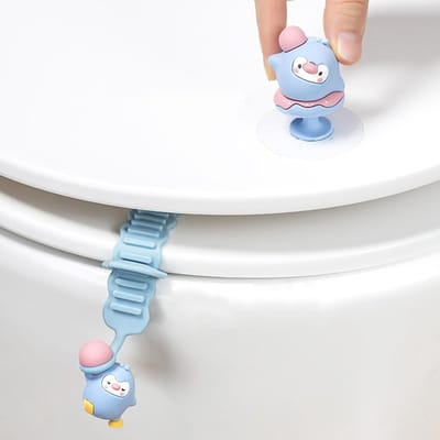 Toiletbril Lifter - Toiletdeksel Handvat - Hygiënisch Gebruik - Zachte Siliconen - 5x5cm - Blauw