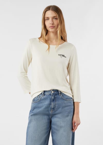 T-shirt jersey 3/4 mouwen bootcut dames COMMA