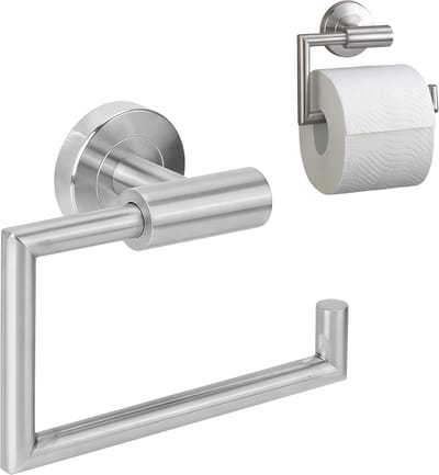 Toiletrolhouder van geborsteld roestvrij staal, modern design voor badkamerorganisatie, 15x8,8 cm, ideaal voor tissuepapier en handdoeken