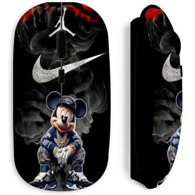 Souris sans fil - MANIACASE - Mickey Jordan - Noir - Optique - 70 g