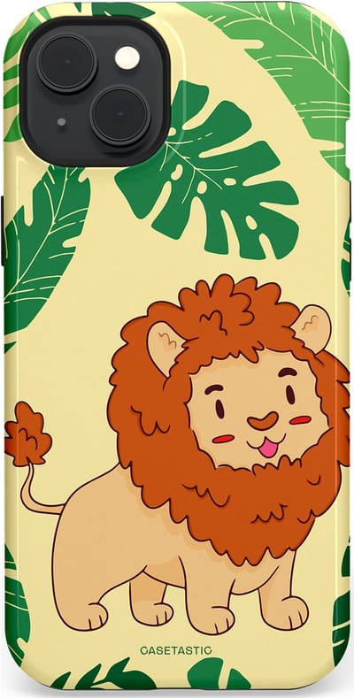 Casetastic Hoesje Geschikt voor Apple iPhone 15 Plus Magsafe - Stijlvolle Beschermende Duo-layer Case - Jungle Leeuw Ontwerp