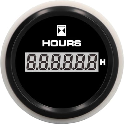 Compteur d'heures numérique 52 mm 0‑99999.9H Cadran noir Rétroéclairage 7 couleurs IP67 Étanche DC 9‑32V pour Bateau Marin
