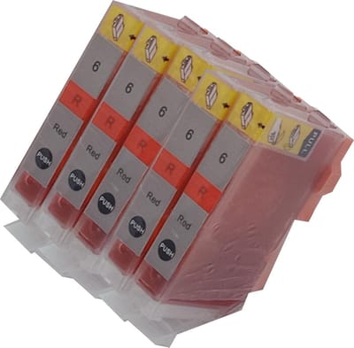 KATRIZ® huismerk inkt Canon BCI-6 Rood | voor Canon Pixma Pro 9000/Pixma Pro 9000 Mark II | 5 stuks