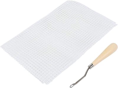 Mesh Kleding - Vloerkleed - Glasvezel Vloerkleed Brei Mesh Stof voor Huishoudtextiel (Mesh Stof 50cm - Houten Handvat Gehaakt)