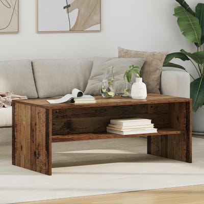 vidaXL - Salontafel - Oudhout - 100 - x - 50 - x - 40 - cm - Bewerkt - hout