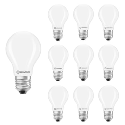 Ledvance LED Classic A60 Filament Lamp E27 - 5.9W 806lm 2700K 230V - Mat Glas - Ø60mm - Geschikt voor slaapkamers, hotels, zachte sfeerverlichting - 10 stuks
