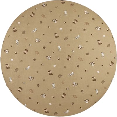 Meyco Baby Forest Animals Hoeslaken Boxmatras Rond - Sand - 90/95cm