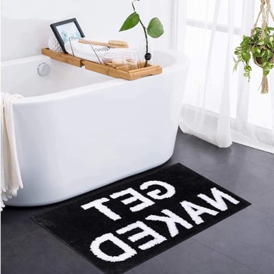 Fluffy en Antislip Badmat 40 x 60 cm - Wasbare Badkamerdecoratie voor Toilet, Slaapkamer en Hotel, Zwart