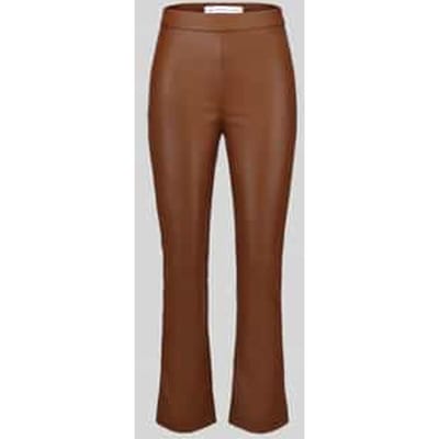 Wide leg kunstleren broek van viscosemix model 'MACY'