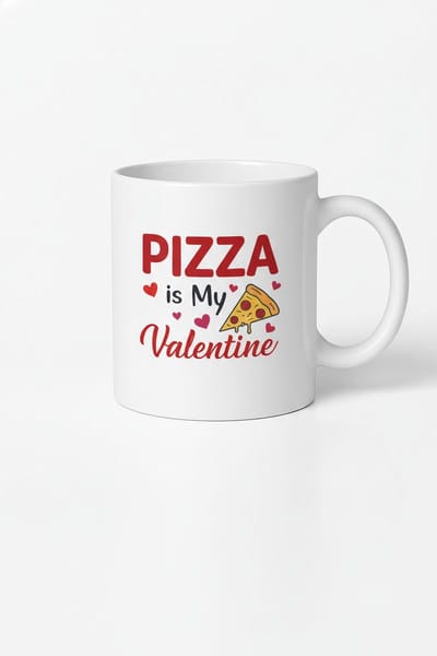 Pizza is My Valentine Mok | Valentijnscadeau | Grappige Koffiemok voor Pizza Liefhebbers