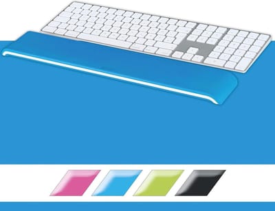 Verstelbare Polssteun Voor Toetsenbord - Ergo WOW - 2 Hoogtes - Blauw/Witredis.