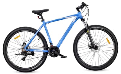 Tatra Bikes Mountainbike 29" Overland, MTB-fiets voor dames en heren, fiets 29" - 21 inch aluminium frame, 21 versnellingen, schokdemper, schijfremmen - Blauw