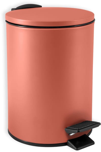 spirella Pedaalbak 3L - ADELAR - Adelar Pedaalbak 3L - Softclose Prullenbak met Uitneembare Binnenemmer - Mat Staal - 16,8 x H 25 cm - Mat Terracotta