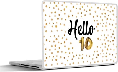 Laptop sticker - 15.6 inch - Jubileum - Goud - Decoratie - 36x27,5cm - Laptopstickers - Laptop skin - Cover