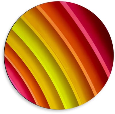 Dibond Wandcirkel - Regenboog Kleuren - 50x50cm Foto op Aluminium Wandcirkel (met ophangsysteem)