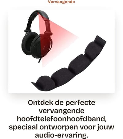 Dailygoods - Vervangende Hoofdtelefoonhoofdband - Comfortabel Hoofdkussen - Hoogwaardige Katoen - Eenvoudig Te Installeren - Geschikt voor HD581 HD650...