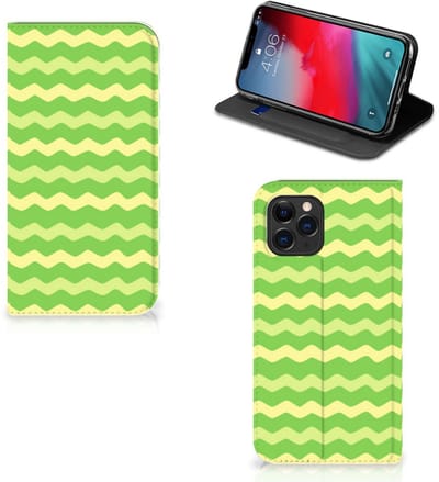 Apple iPhone 11 Pro Hoesje met Magneet Waves Green
