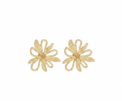Goudkleurige oorbellen voor dames – oorstekers met bloem design – elegante bloemen oorbellen