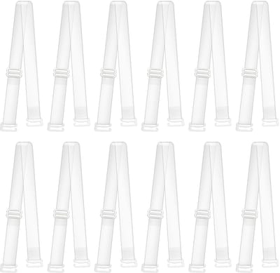 6 paar doorzichtige beha-bandjes voor dames, verstelbare transparante bandjes voor beha, antislip transparante schouderriem voor strapless bh's, 1.8cm