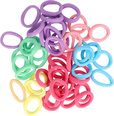 Haarsoires Haarelastiekjes Mini 3,5cm - Endless - Multicolor - Set van 50 - Kleine Haar Elastiekjes voor Vlechtjes & Staartjes
