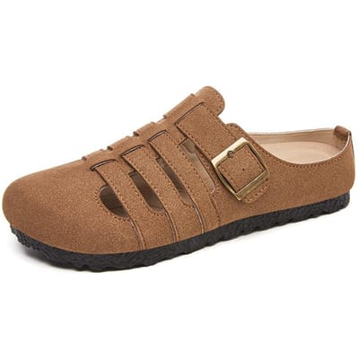 Schoenen voor Dames Nieuwe Zomer Holle Sandalen en Teenslippers Dragen Birken Slippers Casual en Veelzijdig Enkele Schoenen 41 brown