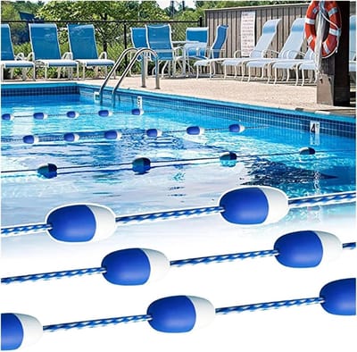 Veiligheidstouw Zwembad - Drijvend Touw - Zwembad Indeling - Waterdicht Robuust - 78 Meter - Blauw Rood