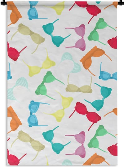 Wandkleed - Wanddoek - Bh - Regenboog - Vrouwen - Patroon - 60x90 cm - Wandtapijt