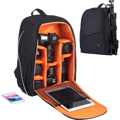 PULUZ Outdoor Rugzak Draagbare Waterdichte Tas Krasbestendige Dubbele Schouders Rugzak voor DSLR grijs