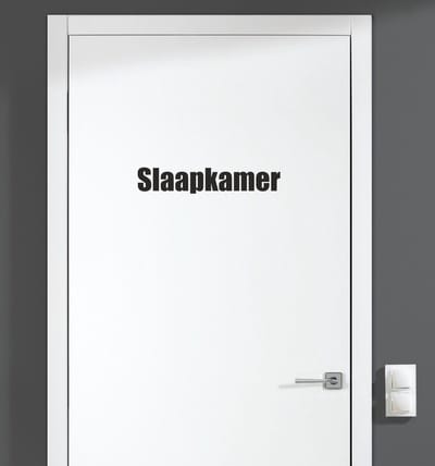 Deursticker - Slaapkamer - Zwart 20x3,5
