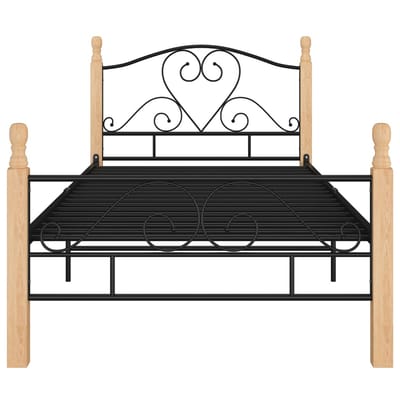 vidaXL - Bedframe - metaal - zwart - 90x200 - cm