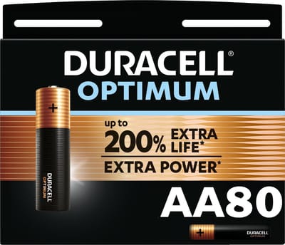 80 x AA Duracell Optimum Alkaline batterijen - Voordeelpak